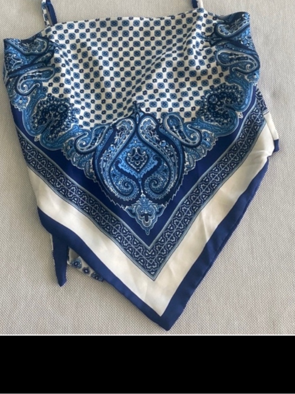 Blue and White Bandana Top